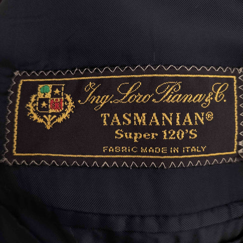 ロロピアーナ Loro Piana REDAELLI TASMANIAN super 120S ストライプ 3Bテーラードジャケット 2タック スラックス スーツセットアップ メンズ import:L