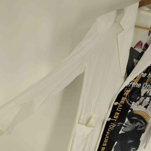 ヨウジヤマモトプールオム Yohji Yamamoto POUR HOMME 25SS collection look7 Graphic Slit Rayon Long Shirt Jacket グラフィック スリット レーヨン ロング シャツ ジャケット メンズ JPN:2