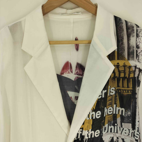 ヨウジヤマモトプールオム Yohji Yamamoto POUR HOMME 25SS collection look7 Graphic Slit Rayon Long Shirt Jacket グラフィック スリット レーヨン ロング シャツ ジャケット メンズ JPN:2