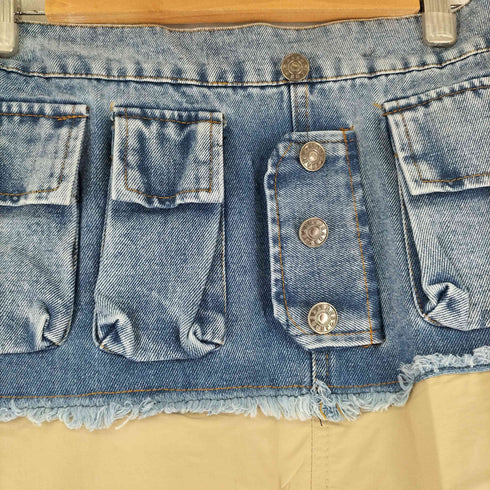 デニム切替サイドラインスカート レディース M-L