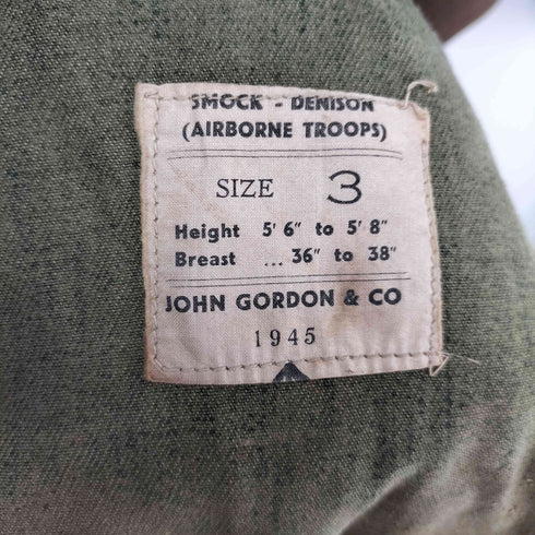 ブリティッシュアーミー BRITISH ARMY 40S イギリス空軍 AIRBORNE TROOPS JOHN GORDON SMOCK 2nd モデル デニソン ブラッシュストロークカモ スモック 1945年製 メンズ 3