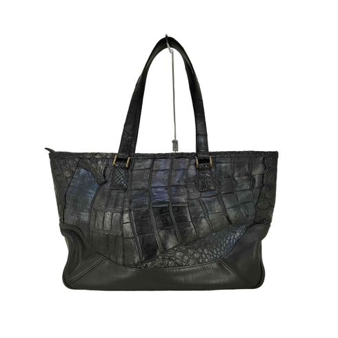 クロコ型押し レザー トートバッグ メンズ