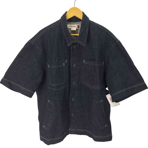 ザラ ZARA SRPLS 半袖 デニムシャツ メンズ import:XL