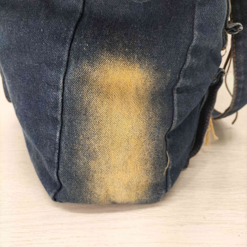 Y2K ダメージ パッチワークデザイン デニム トートバッグ レディース