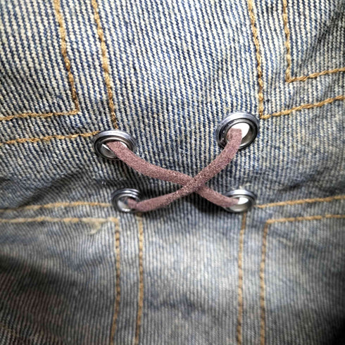 Y2K ダメージ パッチワークデザイン デニム トートバッグ レディース