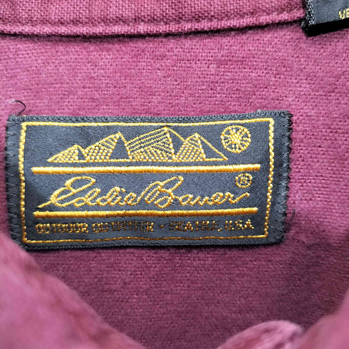 エディーバウアー Eddie Bauer 80-90s 黒タグ後期 シャモアクロス ワークシャツ メンズ import:L