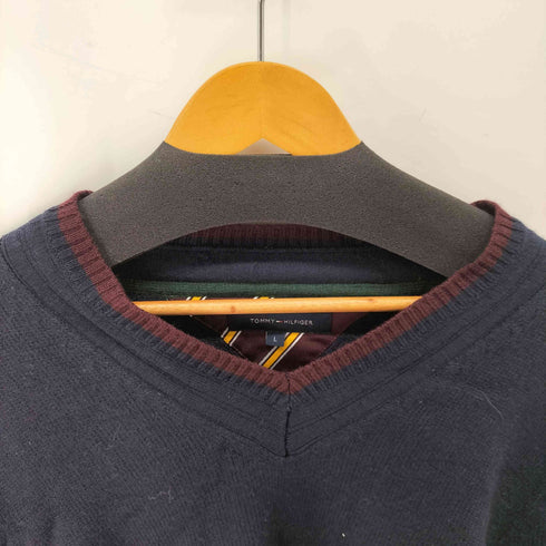 トミーヒルフィガー TOMMY HILFIGER ウール100 Vネック ニット メンズ JPN:L