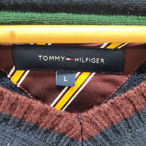 トミーヒルフィガー TOMMY HILFIGER ウール100 Vネック ニット メンズ JPN:L