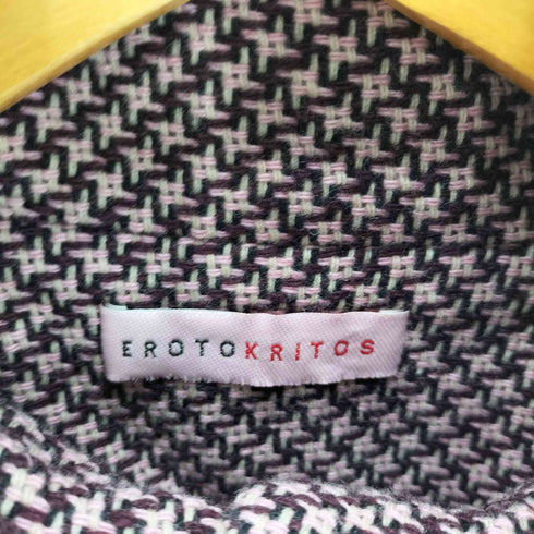 EROTOKRITOS 総柄 ツイード ハイネック ウール ジャケット レディース 1