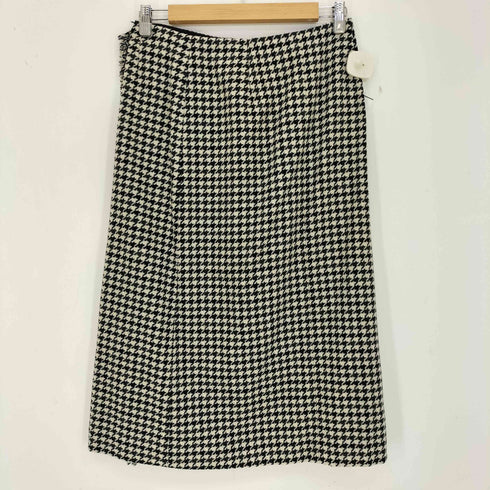 ニジュウサンク 23区 千鳥格子 フリンジツイード ラップスカート レディース JPN:38