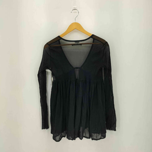 ジャンポールゴルチエ Jean Paul GAULTIER シアーギャザー フロントフック ロングスリーブ シャツブラウス レディース 40