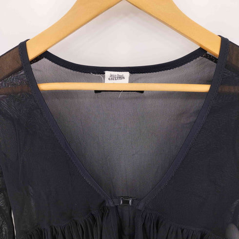 ジャンポールゴルチエ Jean Paul GAULTIER シアーギャザー フロントフック ロングスリーブ シャツブラウス レディース 40