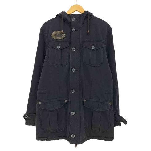 アルマーニジーンズ ARMANI JEANS ワッペン装飾 比翼ジップ 裏地ファー 4ポケット フーデッドジャケット メンズ JPN:M