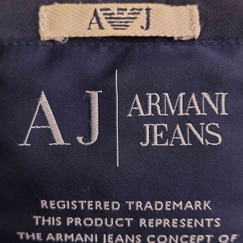 アルマーニジーンズ ARMANI JEANS ワッペン装飾 比翼 ダブルジップ 裏地ファー 4ポケット フーデッドジャケット メンズ JPN:M