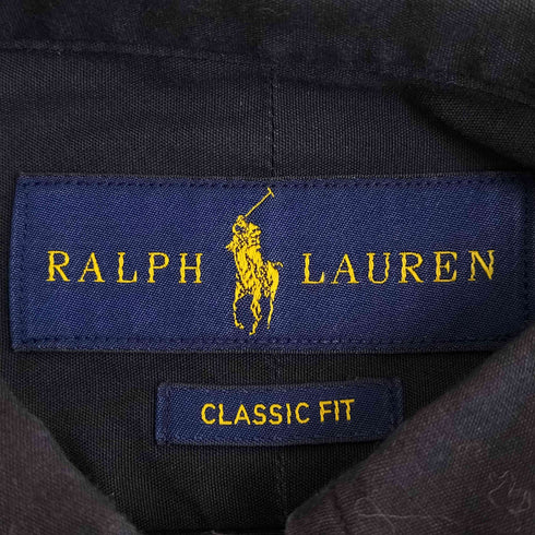 ラルフローレン RALPH LAUREN CLASSIC FIT 現行タグ 同色ポニー刺繍 ボタンダウンシャツ メンズ import:M