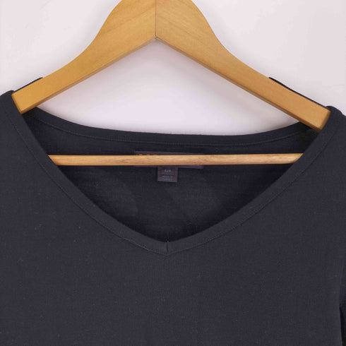 ワイスリー Y-3 00S 06S ウール サイドスリット ロゴ バックプリント Vネック L/S カットソー レディース JPN:S S