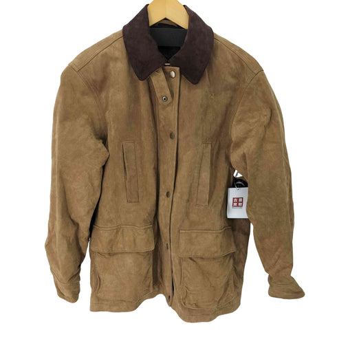 ザラ ZARA コントラスト100 スエードレザージャケット レディース import:S