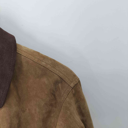 ザラ ZARA コントラスト100 スエードレザージャケット レディース import:S