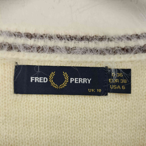 フレッドペリー FRED PERRY RAY BEAMS別注 フラッフィーニットカーディガン レディース US:6