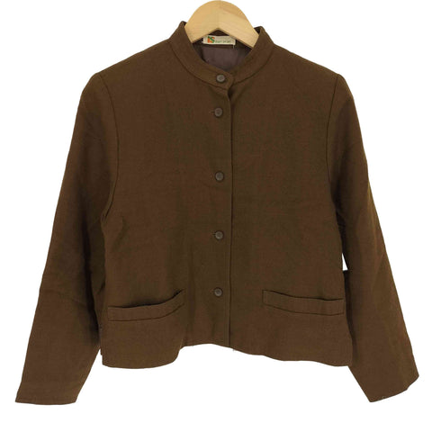 アイエスイッセイミヤケ I.S. ISSEY MIYAKE 70-80S マオカラー ウール ジャケット レディース JPN:9号