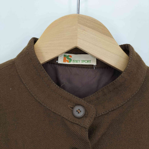 アイエスイッセイミヤケ I.S. ISSEY MIYAKE 70-80S マオカラー ウール ジャケット レディース JPN:9号