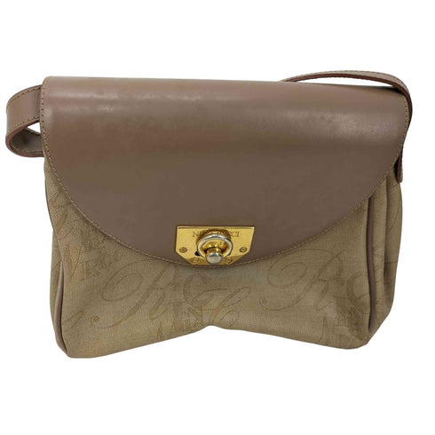 ニナリッチ NINA RICCI イタリア製 モノグラム 総柄 レザー ショルダー バッグ レディース