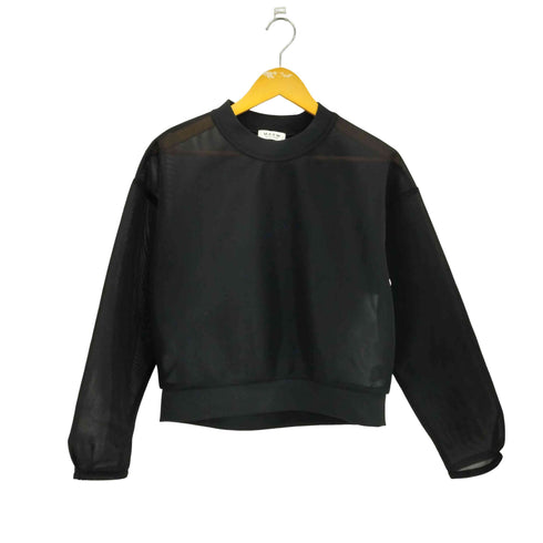 ユナイテッドアローズ UNITED ARROWS MARW シアー クロップド丈 クルーネック ロングスリーブ トレーナー レディース