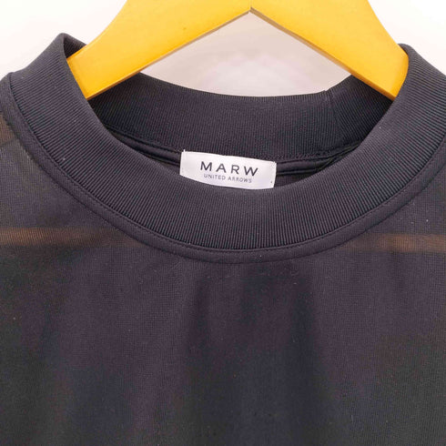ユナイテッドアローズ UNITED ARROWS MARW シアー クロップド丈 クルーネック ロングスリーブ トレーナー レディース