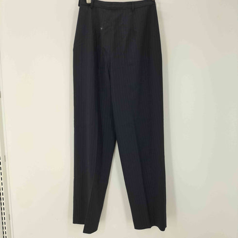マックスマーラ MAX MARA イタリア製 白タグ ピンストライプ 肩パッド 4B ジャケット 1タック スラックス パンツ セットアップ レディース 40