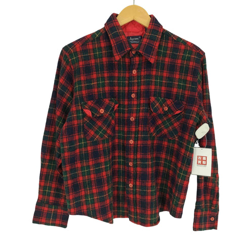 Aarons 80S タータンチェック L/S フランネルシャツ 裏地キルト メンズ import:L