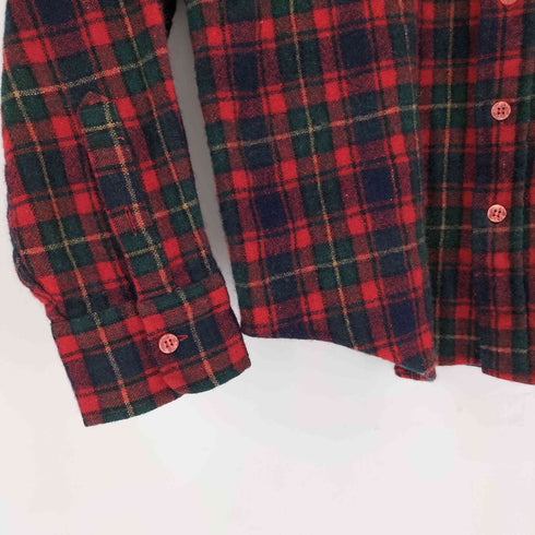 Aarons 80S タータンチェック L/S フランネルシャツ 裏地キルト メンズ import:L