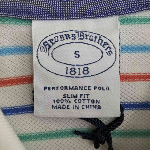 ブルックスブラザーズ BROOKS BROTHERS SLIM-FIT ロゴ刺繍 ボーダーポロシャツ メンズ import:S