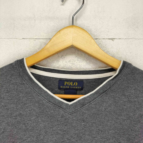 ポロラルフローレン POLO RALPH LAUREN ポニー刺繍 Vネックコットンニット メンズ L