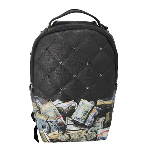 sprayground スタッズ マネー柄 キルティングバックパック メンズ