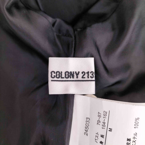 コロニートゥーワンスリーナイン COLONY 2139 フェイクレザー 比翼ジップ チンストラップ 短丈ジャケット レディース JPN:M