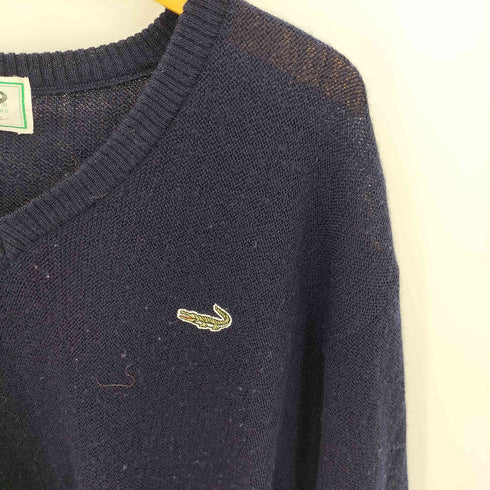 クロコダイル crocodile ワンポイントロゴ Vネック ニットセーター メンズ import:L