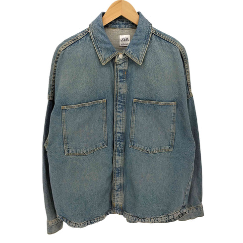 ザラ ZARA ウォッシュ加工 リラックス フィット シャツ メンズ US:36