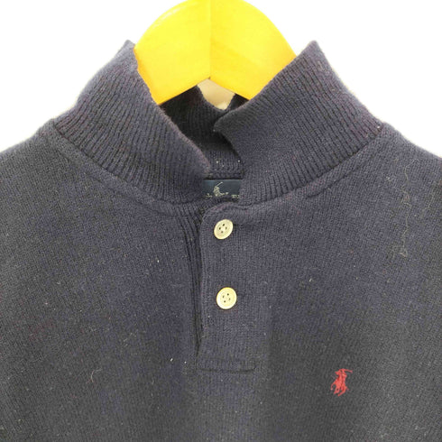 ラルフローレン RALPH LAUREN 90s ポニー刺繍 ウールニット ロングスリーブポロシャツ レディース import:L