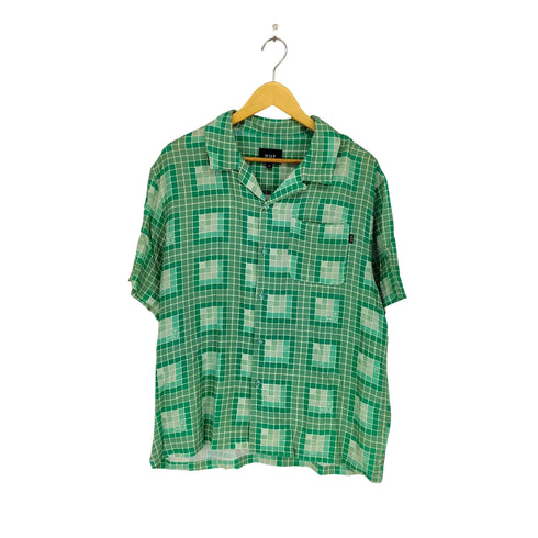 ハフ HUF レーヨン 総柄 開襟シャツ メンズ import:M