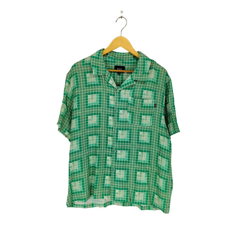 ハフ HUF レーヨン 総柄 開襟シャツ メンズ import:M