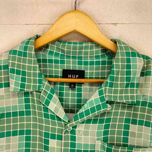 ハフ HUF レーヨン 総柄 開襟シャツ メンズ import:M