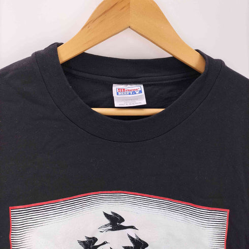 00S Hanes ボディ 二枚タグ 騙し絵 プリント 空と水 Tシャツ メンズ import:XL