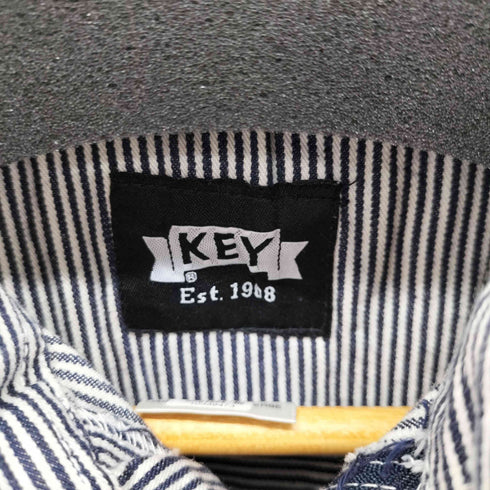 キー KEY ワークシャツ ヒッコリー プルオーバー メンズ JPN:L