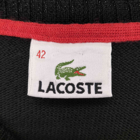 ラコステ LACOSTE ワンポイント刺繍 クルーネック ウールニット メンズ JPN:42
