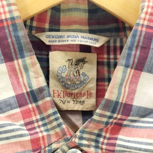 F.R.TRIPLER & CO マドラスチェック S/S ポケット シャツ メンズ