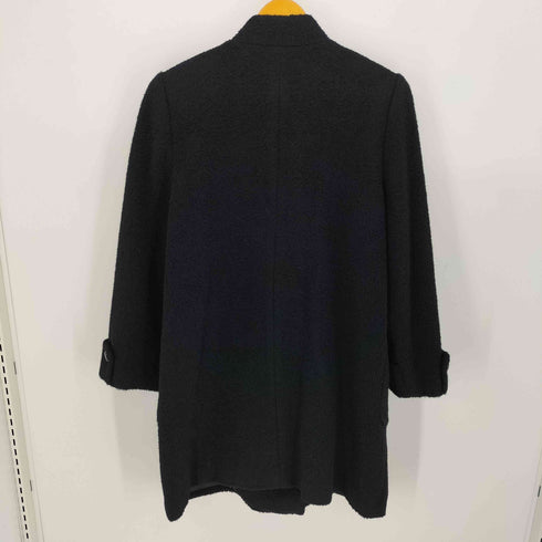 レリアン Leilian ウール ノーカラー ダブルブレスト コート レディース 13+