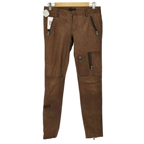 ポロジーンズカンパニーラルフローレン POLO JEANS COMPANY RALPH LAUREN ボタンブランド刻印 レザーパンツ メンズ