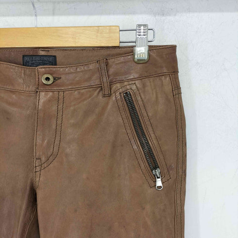 ポロジーンズカンパニーラルフローレン POLO JEANS COMPANY RALPH LAUREN ボタンブランド刻印 レザーパンツ メンズ