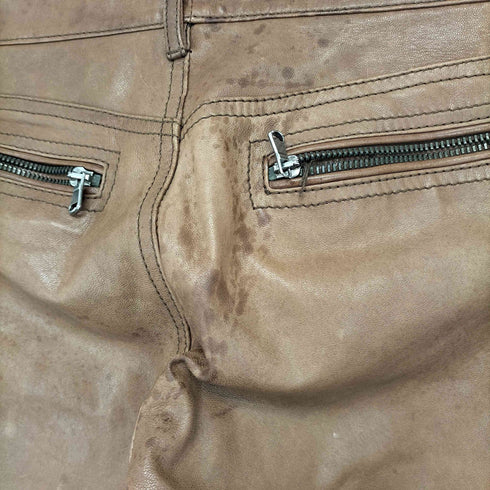 ポロジーンズカンパニーラルフローレン POLO JEANS COMPANY RALPH LAUREN ボタンブランド刻印 レザーパンツ メンズ