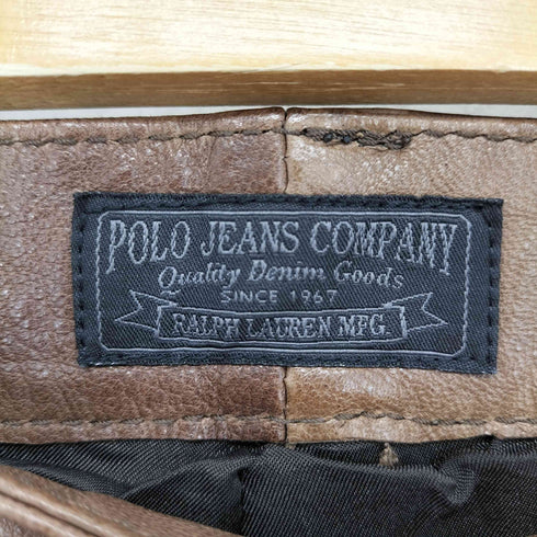 ポロジーンズカンパニーラルフローレン POLO JEANS COMPANY RALPH LAUREN ボタンブランド刻印 レザーパンツ メンズ